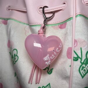 🩷🍒 Handmade Vintage Juicy Couture Cherry Gelato Inspired Heart Bag Charm 🍒 SOLD
